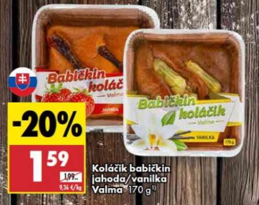 Koláčik babičkin jahoda/vanilka Valma 170 g