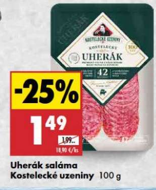 Uherák saláma Kostelecké uzeniny