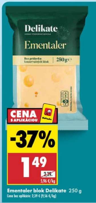 Ementaler blok Delikate 250 g