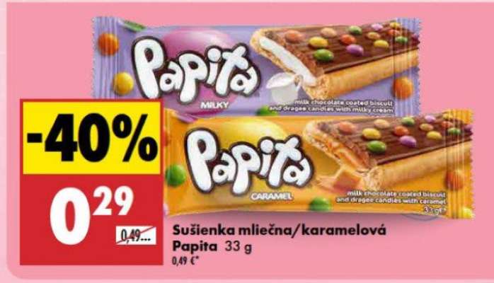 Sušienka mliečna/karamelová Papita 33 g