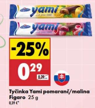 Tyčinka Yami pomaranč/malina Figaro 25 g