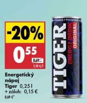 Energetický nápoj Tiger 0,25 l