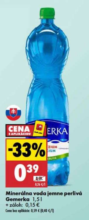 Minerálna voda jemne perlivá Gemerka 1,5 l