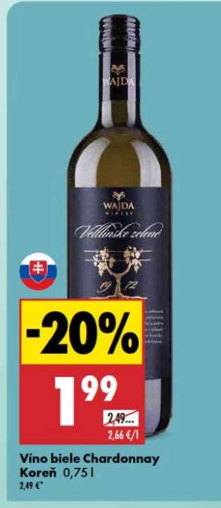 Víno biele Chardonnay Koreň 0,75 l