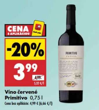 Víno červené Primitivo 0,75 l