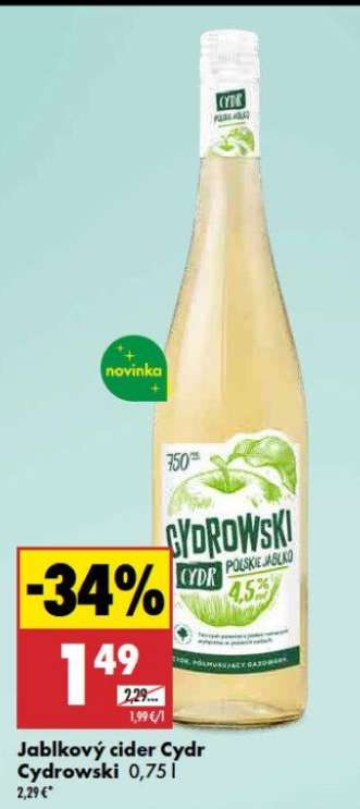Jablkový cider Cydr Cydrowski 0,75 l
