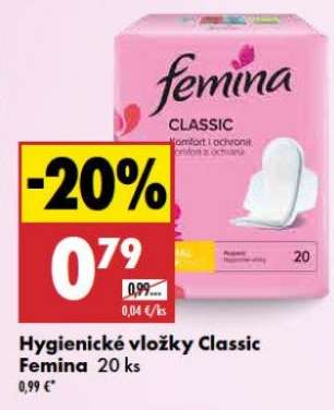 Hygienické vložky Classic Femina 20 ks