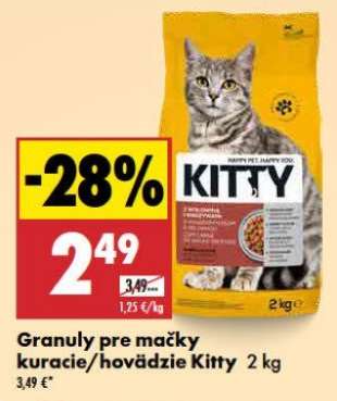 Granuly pre mačky kuracie/hovädzie Kitty 2 kg