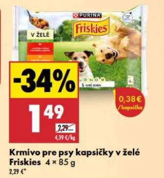 Krmivo pre psy kapsičky v želé Friskies 4 × 85 g