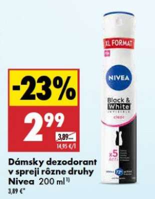 Dámsky dezodorant v spreji rôzne druhy Nivea 200 ml