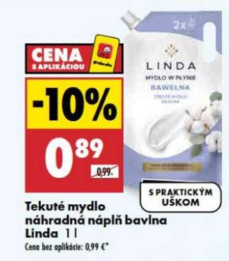 Tekuté mydlo náhradná náplň Bavlna Linda 1 l