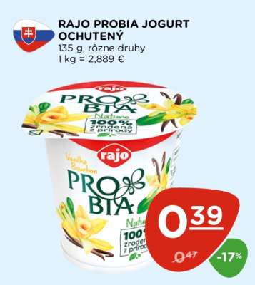 RAJO PROBIA JOGURT OCHUTENÝ