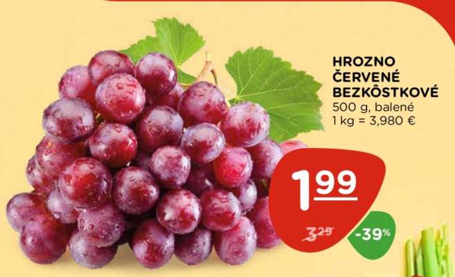 Hrozno červené bezkôstkové