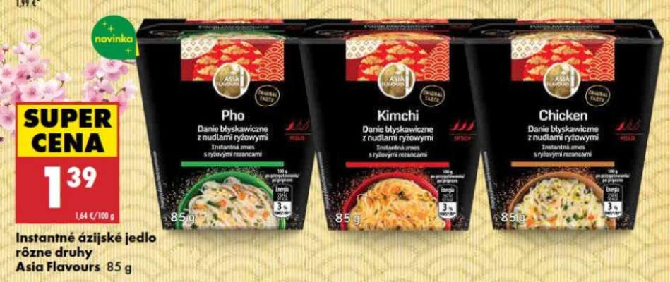 Instantné ázijské jedlo rôzne druhy Asia Flavours 85 g