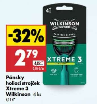 Pánsky holiaci strojček Xtreme 3 Wilkinson 4 ks
