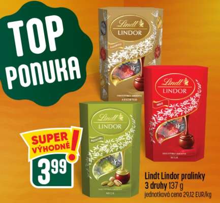 Lindt Lindor pralinky
