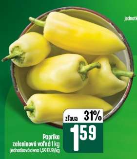 Paprika zeleninová voľná 1 kg