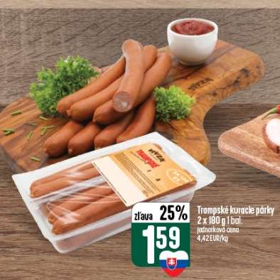 Trampské kuracie párky