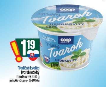 Tradičná kvalita Tvaroh mäkký hrudkovitý 250 g