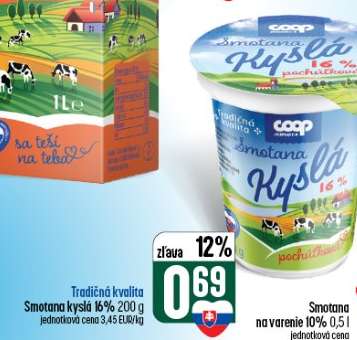 Smotana kyslá 16 %