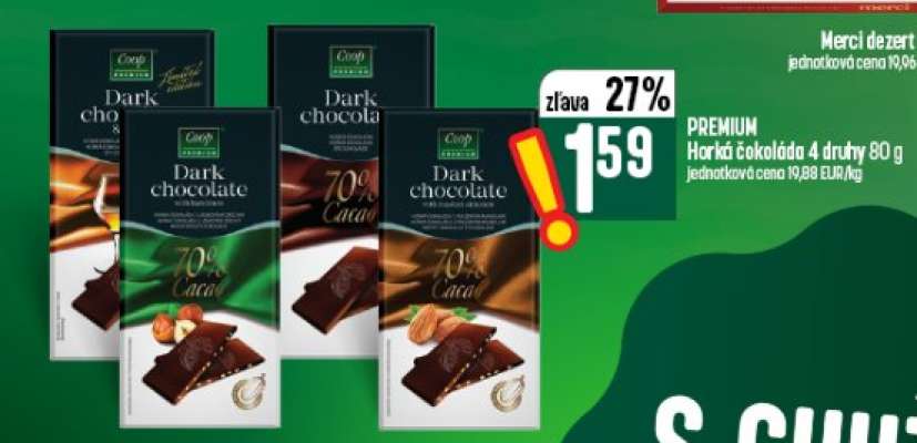 PREMIUM Hořká čokoláda 4 druhy 80 g