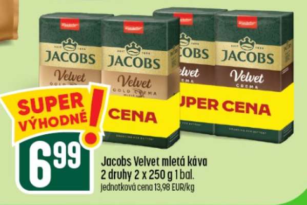 Jacobs Velvet mletá káva