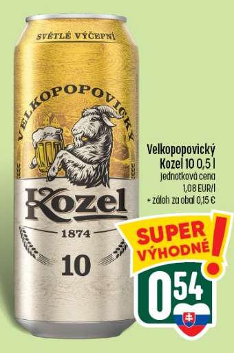 Velkopopovický Kozel 10 0,5 l