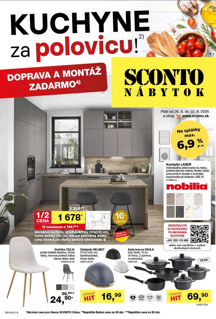 Leták Sconto nábytok - 26.8.2026 - 22.9.2026. Strana 1