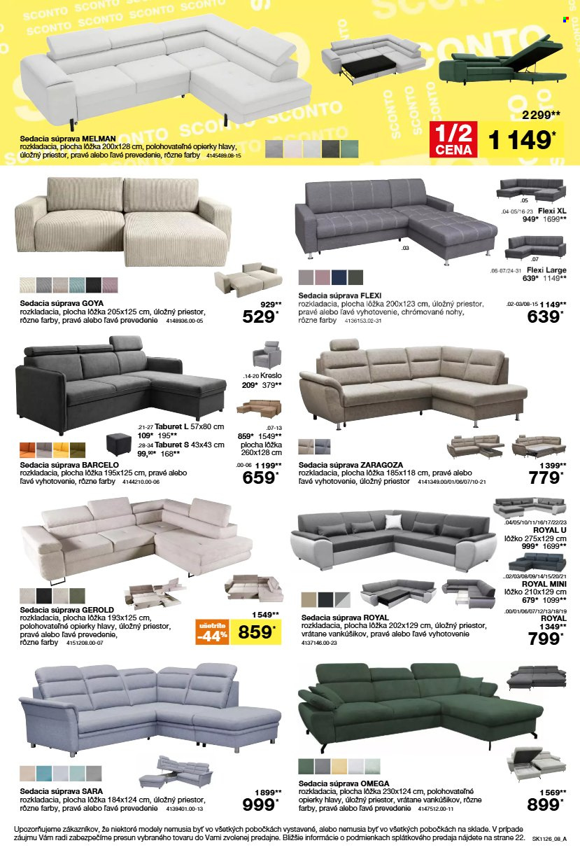Leták Sconto nábytok - 26.8.2026 - 22.9.2026. Strana 8