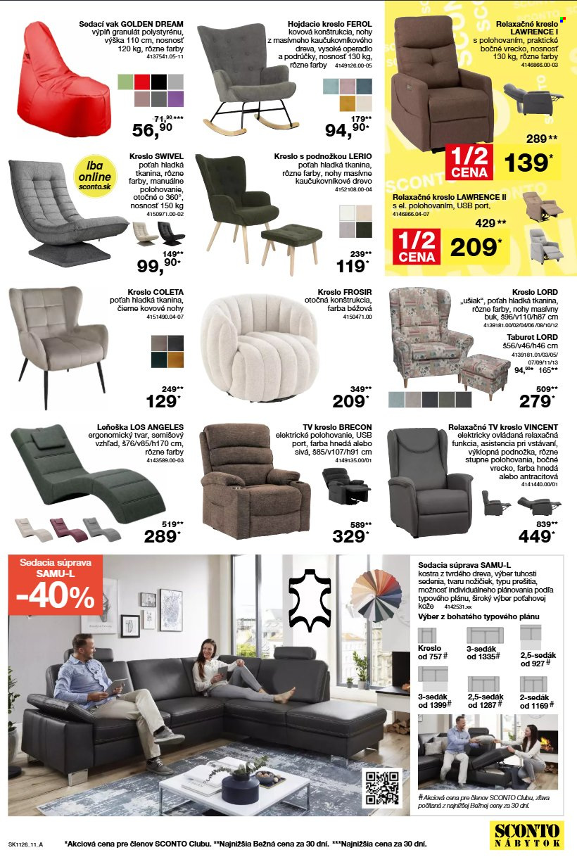 Leták Sconto nábytok - 26.8.2026 - 22.9.2026. Strana 11