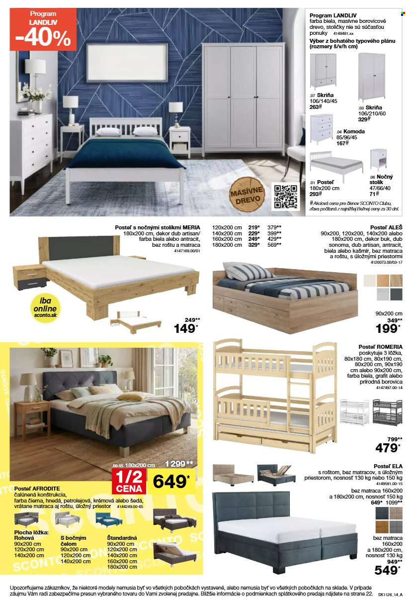 Leták Sconto nábytok - 26.8.2026 - 22.9.2026. Strana 14