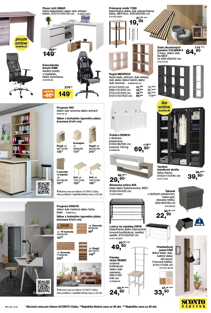 Leták Sconto nábytok - 26.8.2026 - 22.9.2026. Strana 19