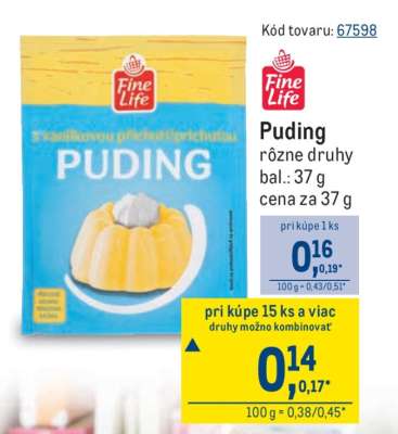 Puding rôzne druhy