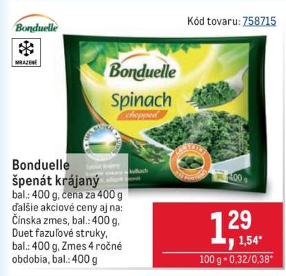 Bonduelle špenát krájaný