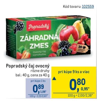 Popradský čaj ovocný