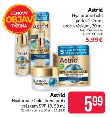 Astrid Hyaluronic Gold perlové sérum proti vráskam, 30 ml
