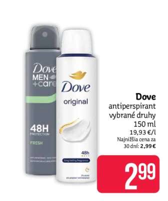 Dove antiperspirant vybrané druhy