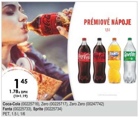 Coca-Cola (00225716), Zero (00225717), Zero Zero (00247742) Fanta (00225733), Sprite (00225734)