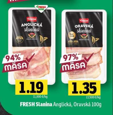 FRESH Slanina Anglická, Oravská 100g