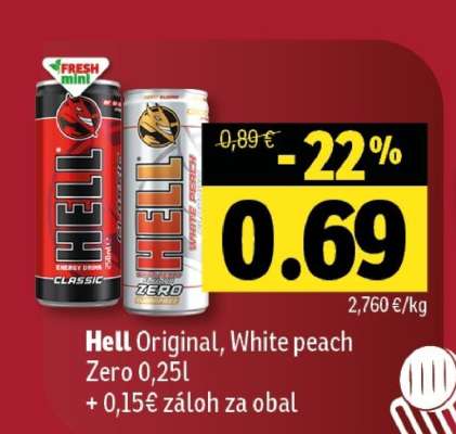 Hell Original, White Peach Zero 0,25l