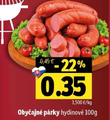 Obyčajné párky hydinové 100g