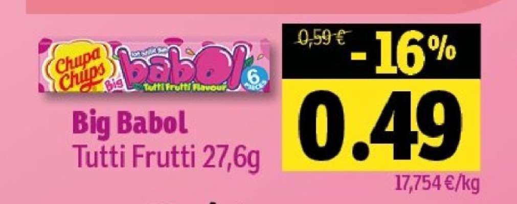 Big Babol Tutti Frutti 27,6g