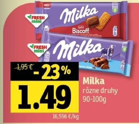 Milka rôzne druhy