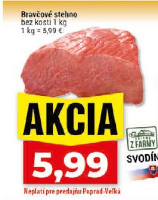 Bravčové stehno bez kosti 1 kg