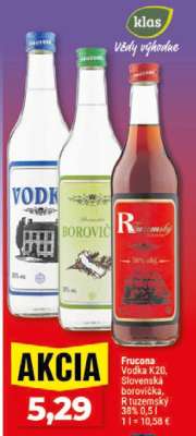 Frucena Vodka K20, Slovenská borovička, R tuzemský