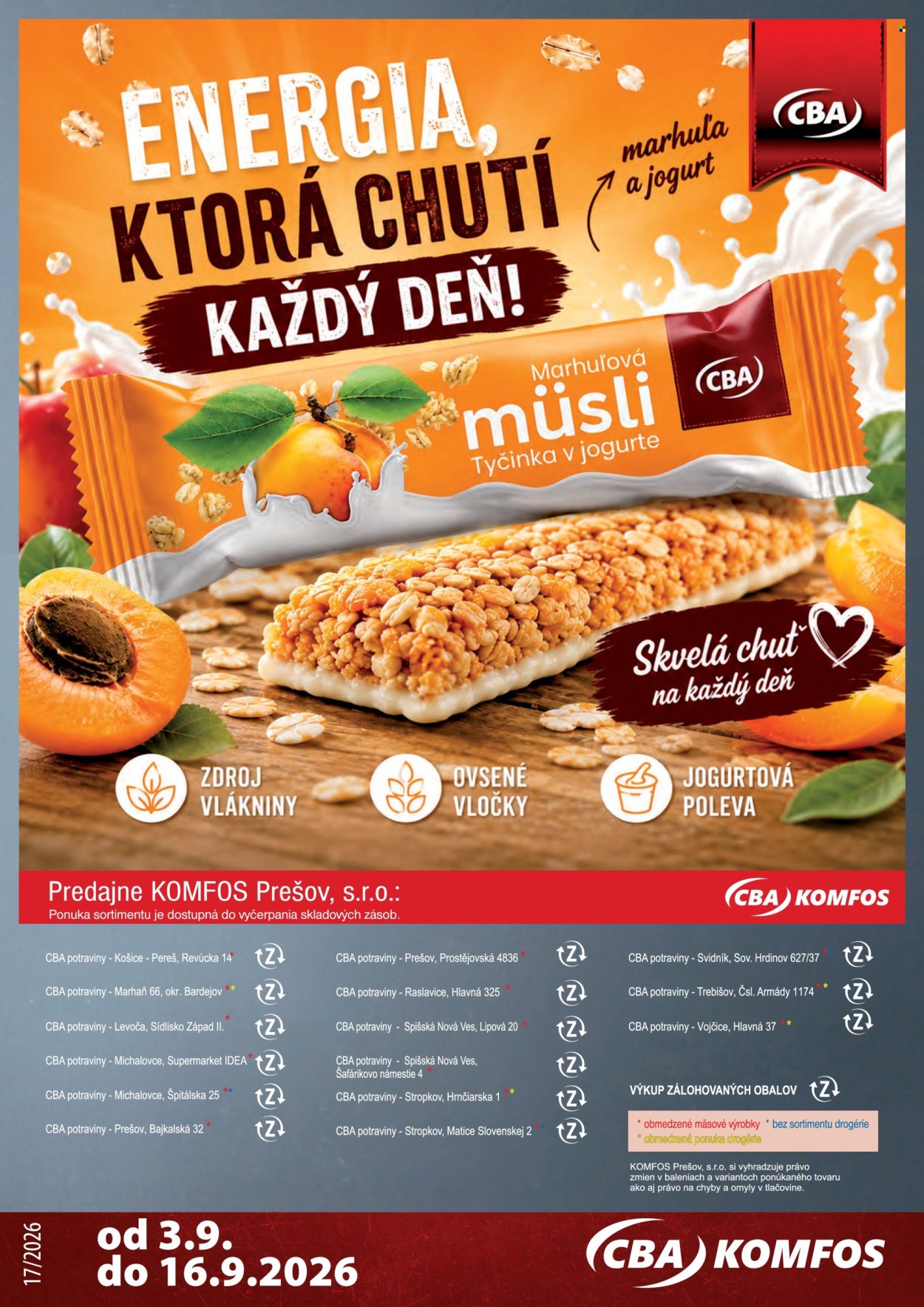 Leták CBA Komfos - 3.9.2026 - 16.9.2026. Strana 24