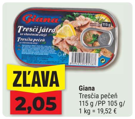 Giana tresčia pečeň