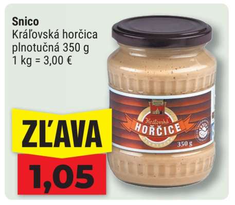 Snico Kráľovská horčica plnotučná 350 g