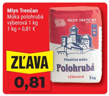 Mlyn Trenčan Múka polohrubá výberová 1 kg