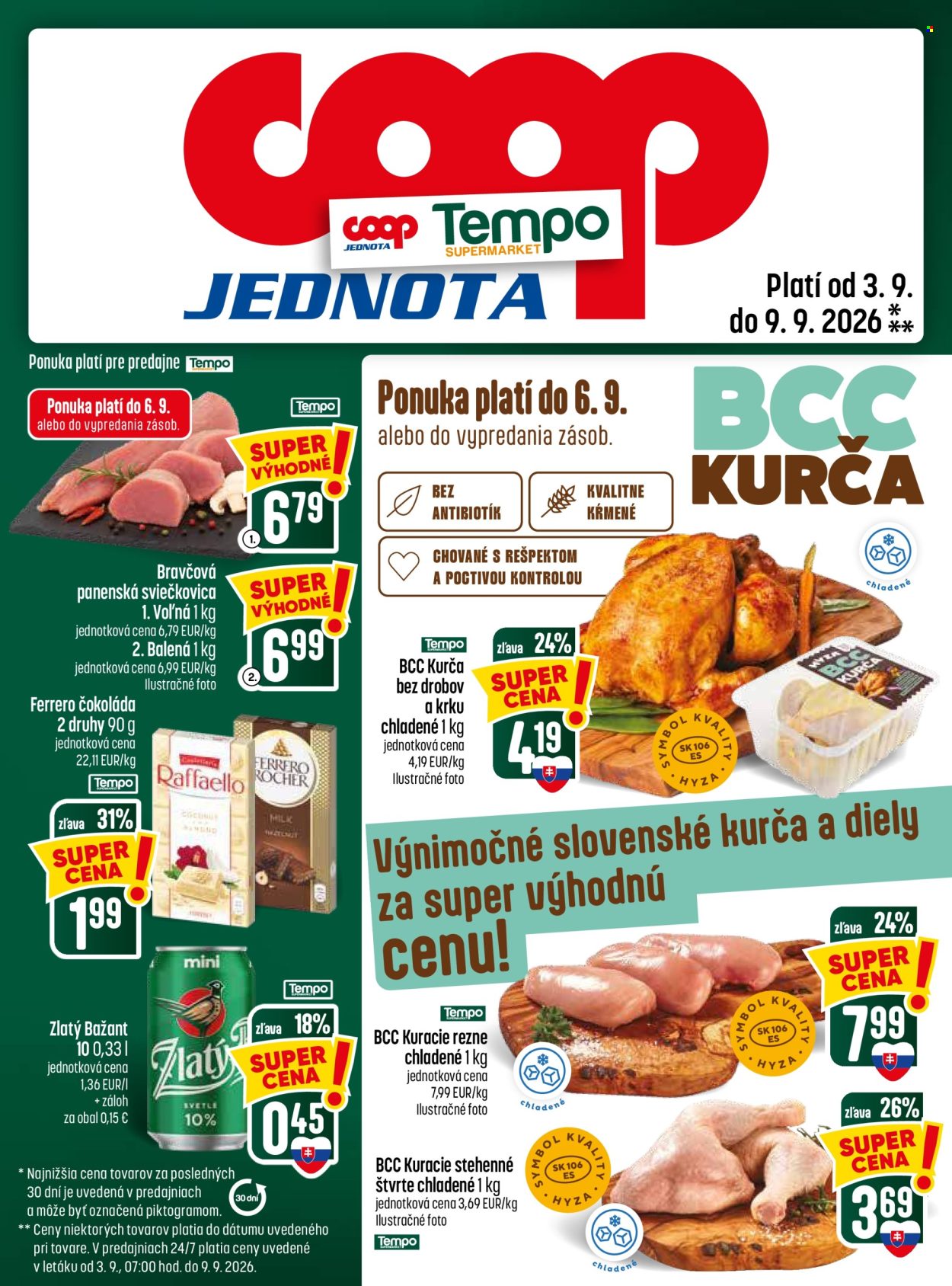 Leták COOP Jednota - 3.9.2026 - 9.9.2026. Strana 29